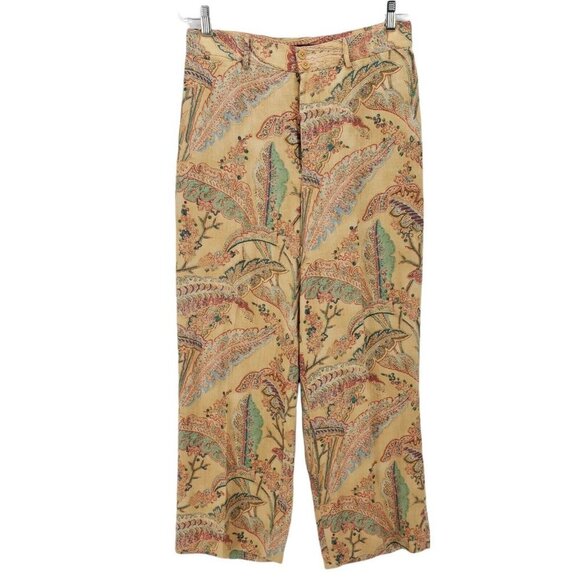 Ralph Lauren Black Label 100% Linen Casual Pants Paisley...